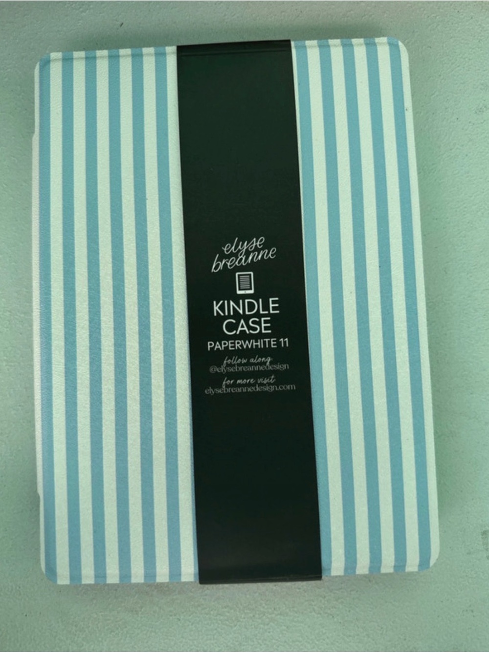 Light Blue & White Stripe Kindle Case for Paperwhite 11